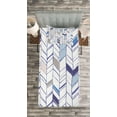 thumbnail image 3 of Ambesonne Tribal Quilted Bedspread Set 2 Pcs, Boho Zigzag Sketchy Line, Twin Size, Violet Blue White, 3 of 3