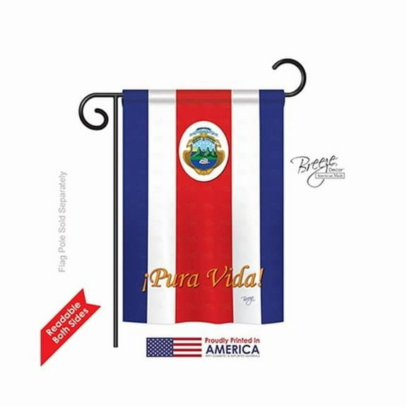 Breeze Decor 58158 Costa Rica 2-Sided Impression Garden Flag - 13 x 18.5 in.
