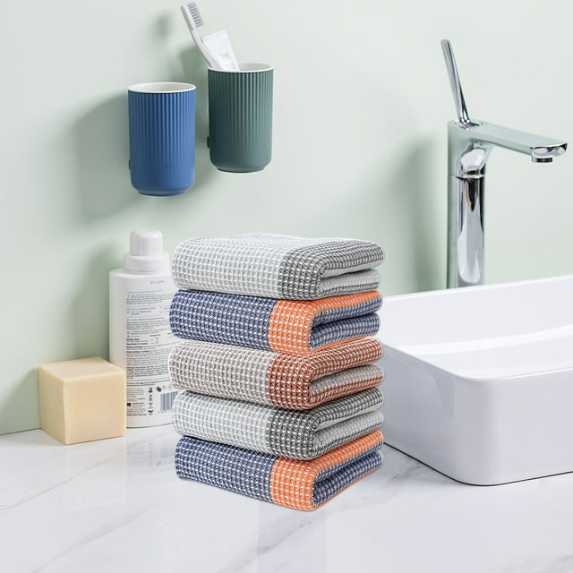 PRETXORVE Gaufres Rayées Colorées 5 Ménage Douces Absorbantes Commerce Extérieur Gros Visage