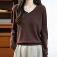 thumbnail image 6 of BLVB Cozy Sweaters for Women V Neck Long Sleeve Tops Fashion Lightweight Pullover Trendy Clothes Fall Outfits, 6 of 6