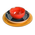 thumbnail image 4 of Gibson Home Color Speckle 12 Piece Ceramic Mix and Match Double Bowl Set, Assorted Colors, 4 of 12