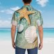 thumbnail image 4 of Fotbe Starfish And Seashell Camisa Hawaiana para Hombre Unisex – Camisa Casual de Verano con Botones de Manga Corta de Algodón y Lino,3X-Large, 4 of 7