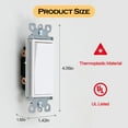 thumbnail image 5 of ENERGETIC 10 Pack 15 Amps Decorator Rocker Single Pole Light Switch, Residential Grade Quiet Electrical on/off Wall Switch, UL Listed, 5 of 5