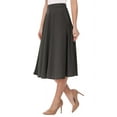 thumbnail image 5 of Women's A-Line Casual Flared High Waist Elastic Band Solid Midi Skirt, 5 of 5