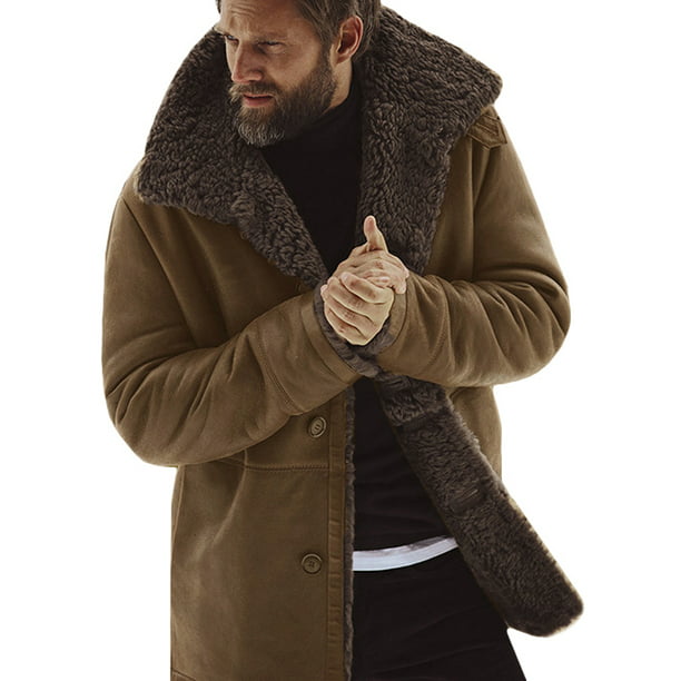Fleece Lined Jacket Topcoat Winter, Fleece Lined Winter Coat Mens