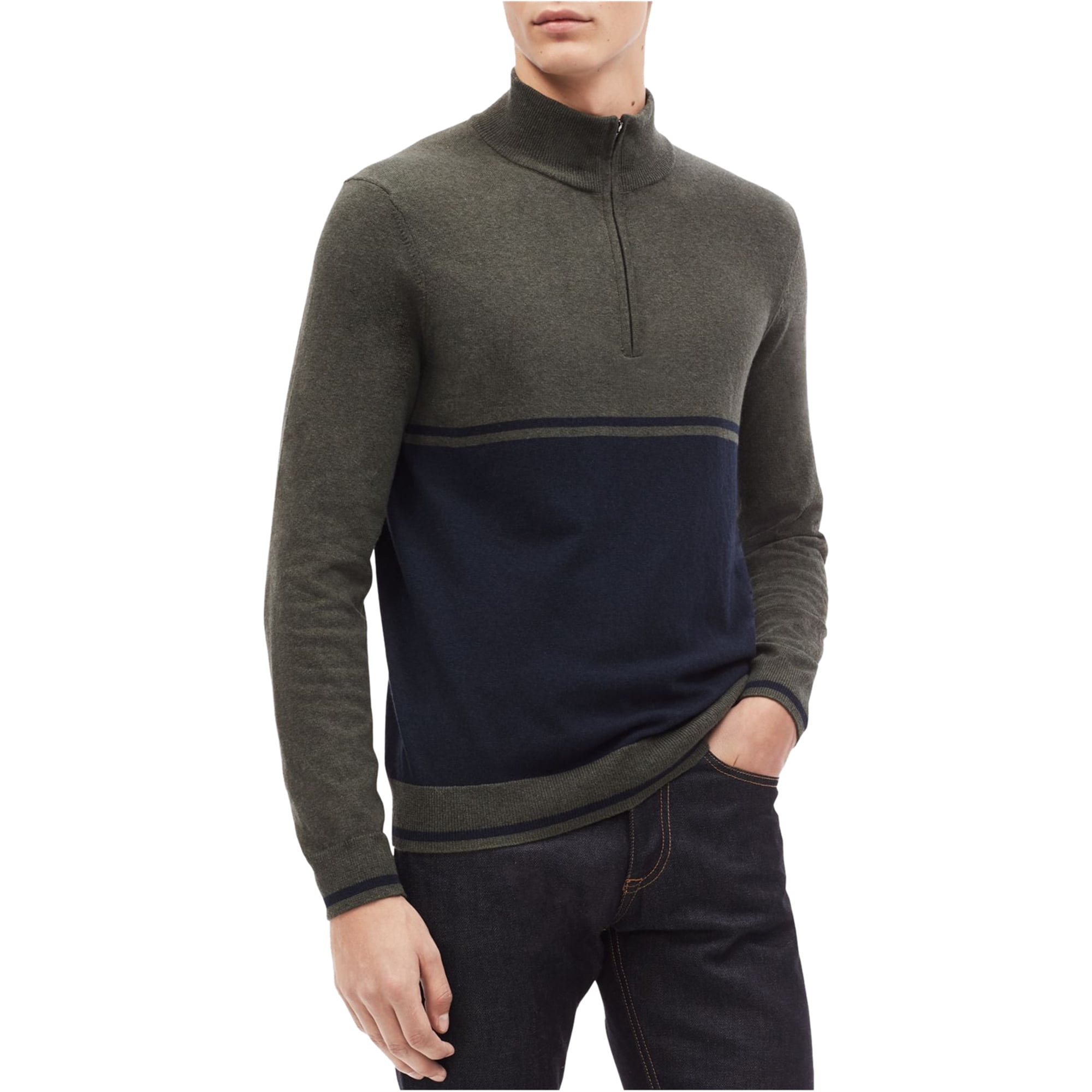 Calvin Klein Mens Colorblocked Quarter 