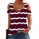 thumbnail image 2 of Camisas de Manga Corta para las Mujeres, Cuello en V Plegable de Impresión Del Hombro Top Casual Hecho de Poliéster Cómodo para el Verano, Tops de Bikini para las Mujeres, 2 of 8