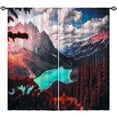 thumbnail image 3 of Nature Curtains Landscape Theme Window Drapes with Sunset Forest Mountain Lake Scenery Scene Design Print Pattern Rod Pocket Curtains for Bedroom Living Room Office Cafe 2 Panels 42 x 84 Inch, 3 of 6
