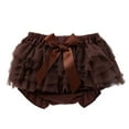 thumbnail image 2 of Lilgiuy Bloomers Shorts for Toddler Girls Summer Mesh Ruffle Elastic Solid Color Diaper Covers for Photoshoot Party Birthday Brown, 2 of 5