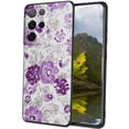 thumbnail image 1 of Compatible with Samsung Galaxy S23 Ultra Phone Case, Purple-Floral-8 Case Men Women, Flexible Silicone Shockproof Case for Samsung Galaxy S23 Ultra, 1 of 1