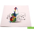 thumbnail image 5 of Artistic Violin, quilling art greeting card for birthday, valentine's day, mother's day, anniversary, thank you, get well, 6" x 6", 5 of 9