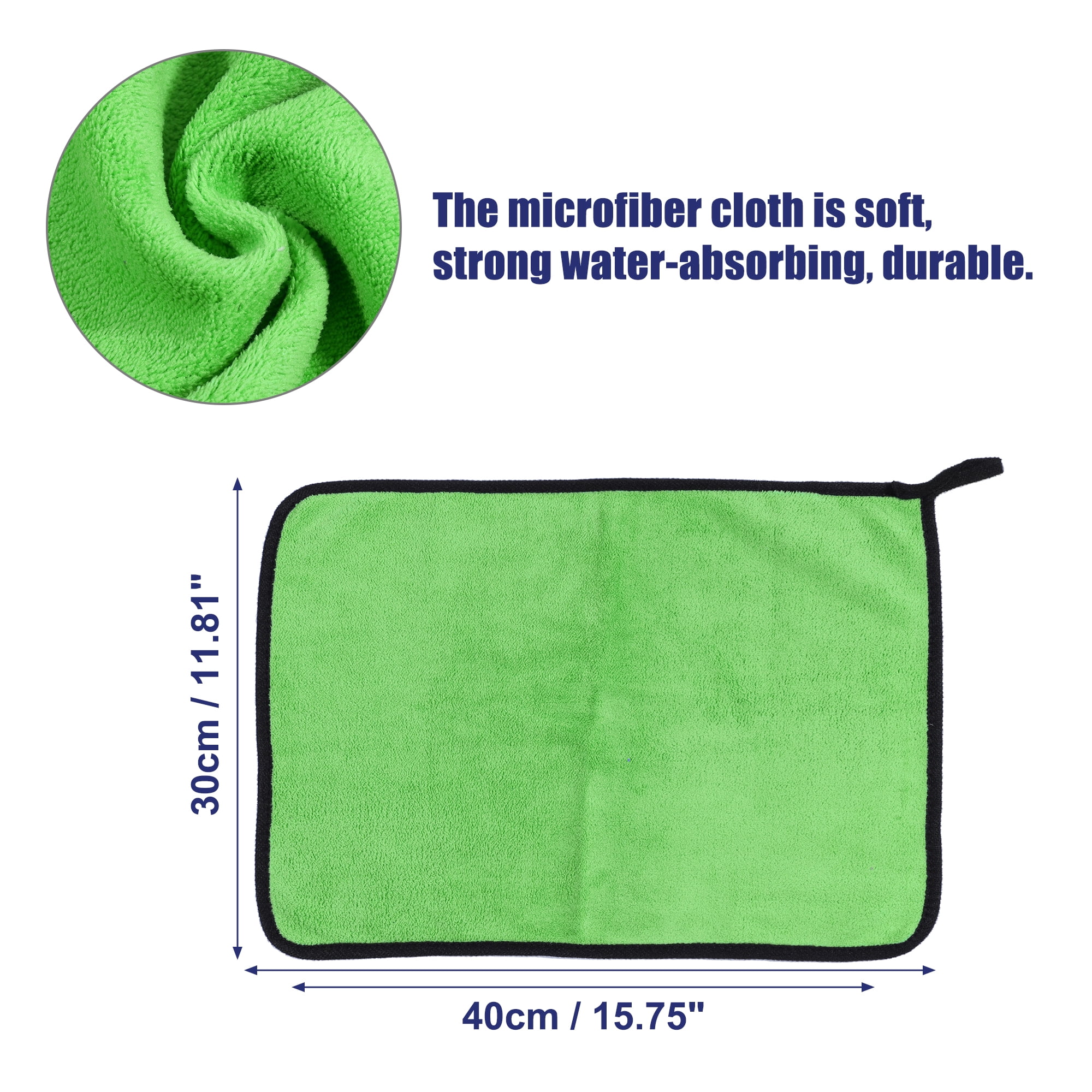Unique Bargains Microfibre Car Drying Towel 30 x 40cm 600GSM Highly Absorbent Gray Green