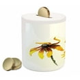 thumbnail image 2 of Watercolor Flower Piggy Bank, Garden with Daisy Flowers in Soft Painting Effect Dramatical Nature, Ceramic Coin Bank Money Box for Cash Saving, 3.6" X 3.2", Yellow White, by Ambesonne, 2 of 4