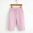 thumbnail image 6 of GUACER Shorts for Women Fashion Striped Relaxed Fit Drawstring Elastic Waist with Pockets Breathable Summer Shorts, 6 of 8