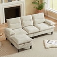 thumbnail image 3 of Soscana Sectional Sofa with Storage Ottoman,3 Seater L Shaped Couch,Modern Comfy Sofa for Living Room Apartment Office Studio,Beige, 3 of 10