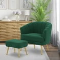thumbnail image 2 of Andeworld Modern Accent Chair with Ottoman, Upholstered armchair for Living Room, Bedroom (Green), 2 of 6