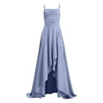 thumbnail image 5 of Generic Junior Bridesmaid Dresses Ruffle Slit Satin Fl𝐨wer Girl Dress Long Square Neck Spaghetti Straps Formal Dresses Tween 2026, 5 of 9