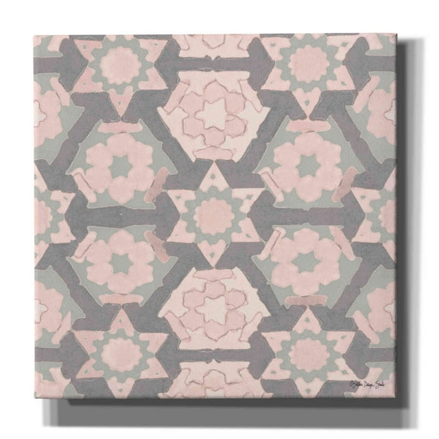 Epic Graffiti 'Pink and Gray Pattern 4' by Stellar Design Studio, Canvas Wall Art, 12"x12"