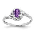 thumbnail image 1 of 14K White Gold Amethyst Diamond Ring, 1 of 2