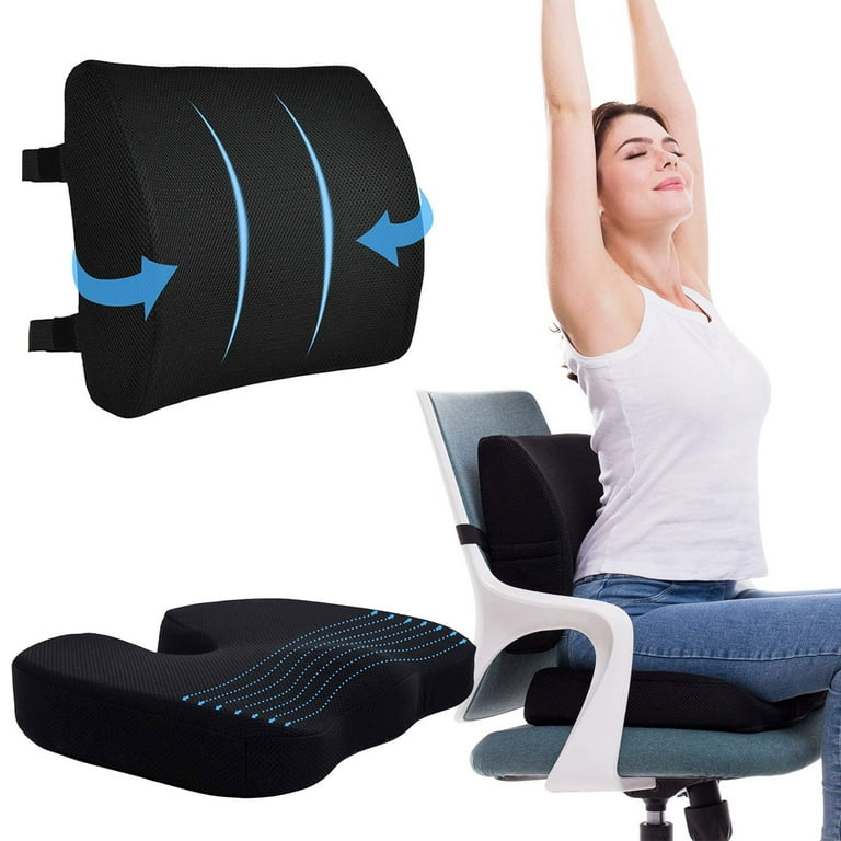 FORTEM Lumbar Support Office Chair, Lumbar Support Pillow for Car, Office  Chair Back Support, Lumbar Pillow for Desk Chair, Memory Foam Back Cushion