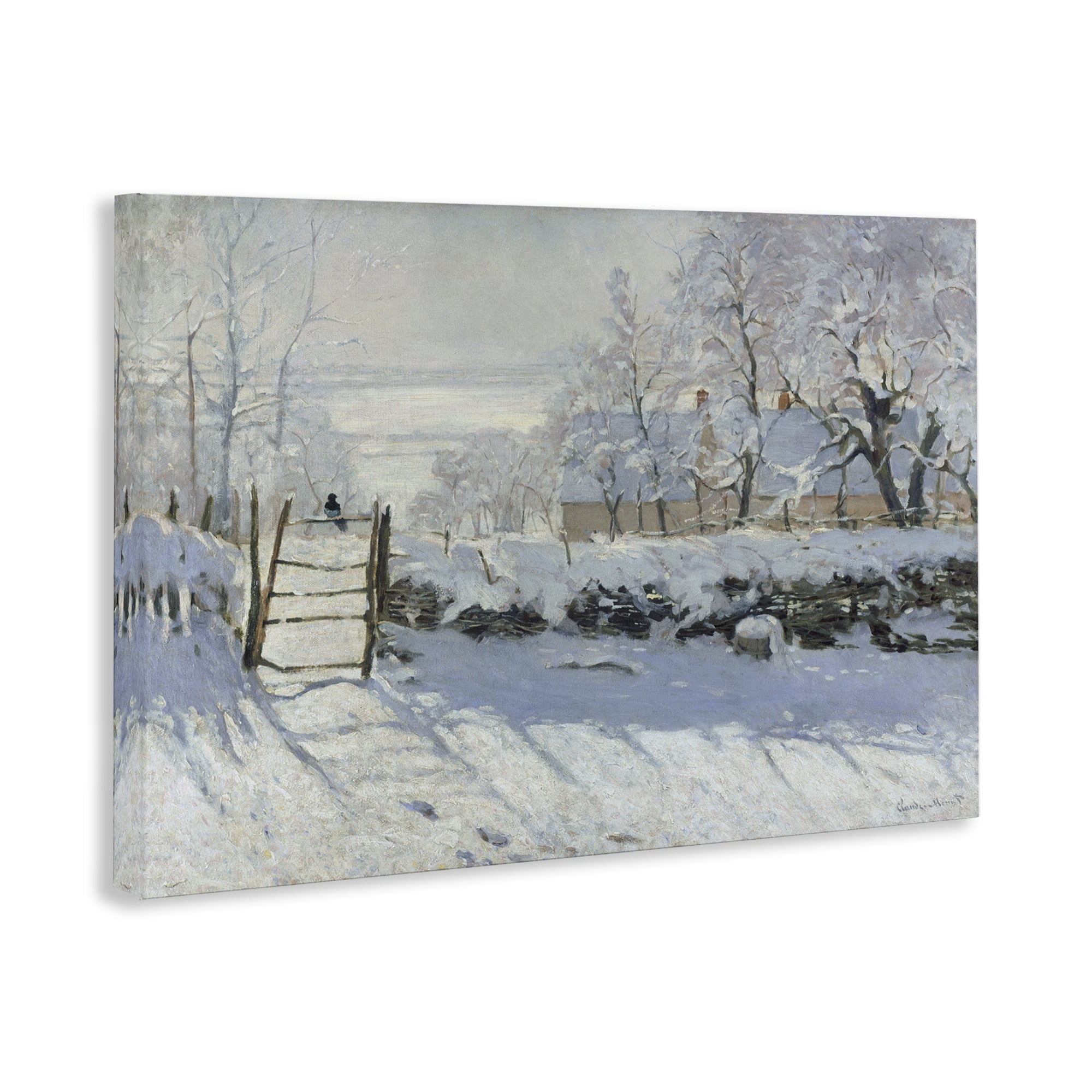 Stupell Industries Classic Monet The Magpie Landscape & Nature Painting Wrapped Canvas Art Print Wall Art, 45 x 30
