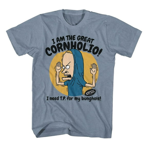 Beavis And Butt-Head The Great Cornholio Vintage Indigo Heather Adult T-Shirt Xl
