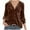 Brown, variant on RYRJJ Womens Velvet Button Down Shirts Elegant V Neck Long Sleeve Shirt Dressy Casual Blouses Velour Tops with Pocket(Brown,S)