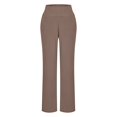 thumbnail image 6 of ZOIGHDA Yoga Pants Women High Waist Straight Wide Leg Solid Color Exercise Gym Running Leggings with Pockets(Khaki,X-Large), 6 of 9