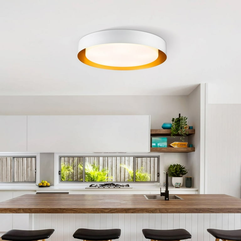 Modern minimalist led drum shaped wood & metal & acrylic flush mount hotsell ceiling light
