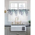 thumbnail image 2 of Teal Purple Botanical Tier Curtains 24 Inch Length,Sheer Curtains for Bedroom Living Room Window Eucalyptus Leaves Watercolor Spring Small Half Window Kitchen Curtains & Drapes 27.5"x24" 2 Panels, 2 of 6