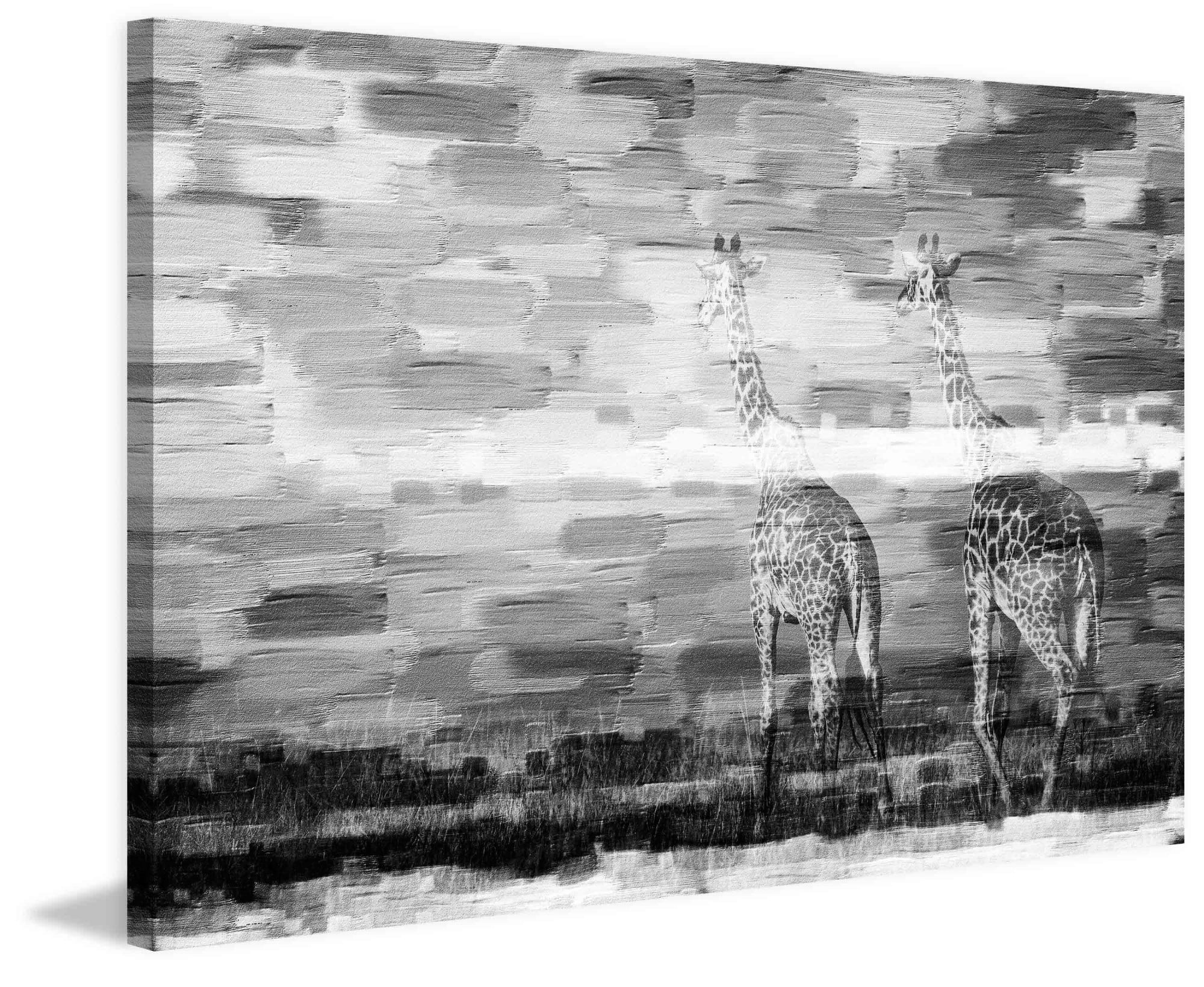 Parvez Taj "Giraffes" Print on Canvas