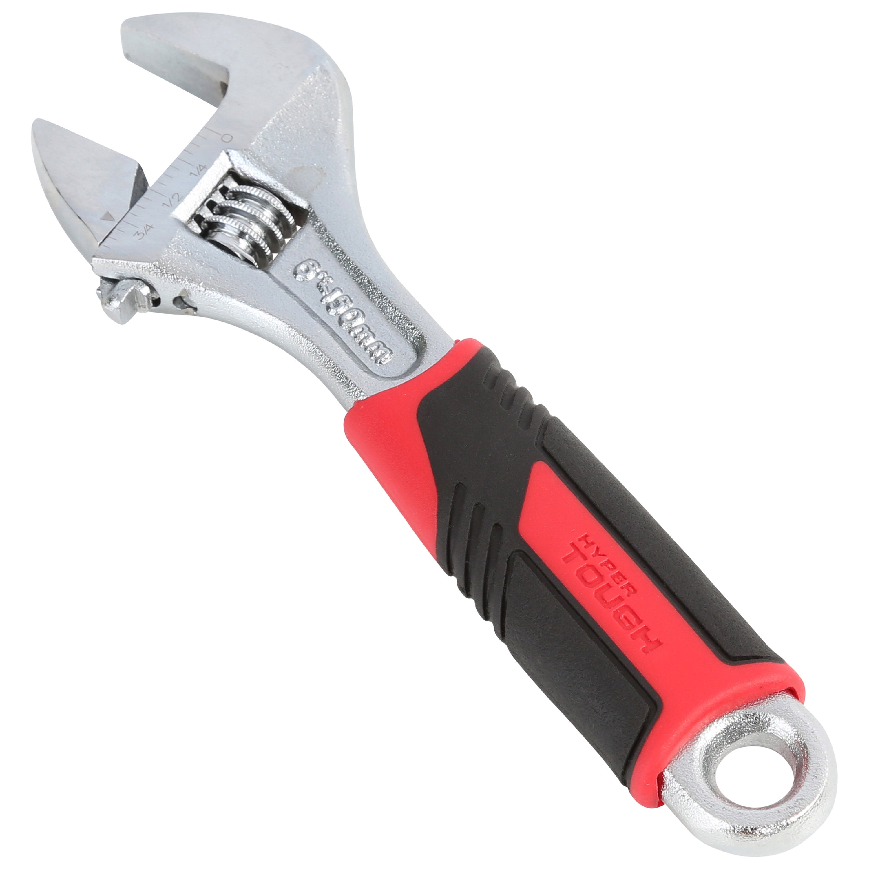 Hyper Tough 6-Inch Adjustable Wrench with Ergonomic Soft Grip