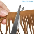 thumbnail image 4 of Uxcell PU Leather Fringe Trim Leather Suede DIY Tassel Fringe for Sewing Decorating Lampshades Brown 4 inch, 4 of 6