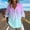 Bleu Ciel2, variante sur GreatBaby T-Shirts Tendance à Col en V pour Femmes Styles Unis Manches Trois Quarts Détails Boutonnés Style Combiné Sorties Décontractées Usage Quotidien (Violet2,2TG)