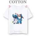thumbnail image 3 of Camiseta de algodón para niños, camisetas de Disney Stitch y Mickey Mouse para niños, camisetas de verano a la moda, cuello redondo, camiseta informal de manga corta, 3 of 5