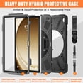 thumbnail image 7 of XYX Case for Samsung Galaxy Tab A9+ 11.0 inch SM-X210/SM-X215/SM-X216 with 360 Degree Rotating, Hand Strap, Shoulder Strap, Black, 7 of 7
