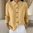 thumbnail image 6 of Sahpxhe Womens Cardigan Sweaters Loose Collared Long Sleeve Button up Knit Cardigan Casual Warm Sweater Coat for Fall Beige XXL, 6 of 6