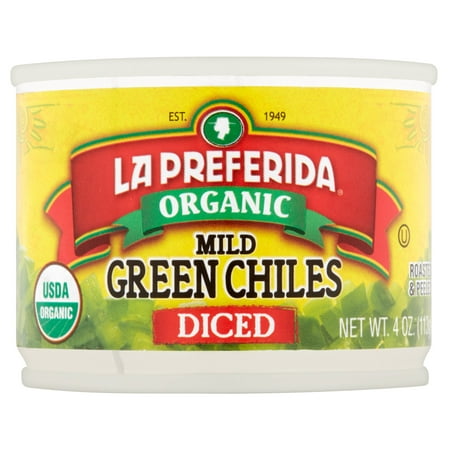 (6 Pack) La Preferida Organic Diced Mild Green Chiles, 4
