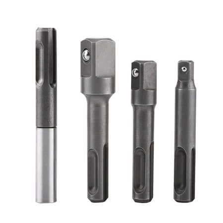 

LXF 4 pcs SDS Plus Socket Adapter Set 1/4 Hex Socket Adaptor 1/4 3/8 1/2 Square Impact Socket Extension Connector Power Drill Bit Adapter-0810