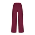 thumbnail image 4 of Gaecuw Wide Leg Linen Pants for Women Palazzo Pants Relaxed Fit Long Pants Lounge Trousers Sweatpants Casual Loose Baggy Pants High Waisted Linen Summer Ankle Length Workout Pants with Pockets Solid, 4 of 7