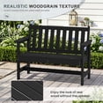thumbnail image 5 of SERWALL Outdoor Bench for 2-Person, Weather-Resistant HDPE with Aluminum Reinforcement, Supports 660 lbs, Comfortable Seating for Patio, Garden, and Porch, Black, 5 of 13