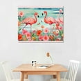thumbnail image 3 of ARISTURING Pink Flamingo Wall Art Flamingos Rustic Pictures Canvas Prints Motivational Modern Artwork for Home Living Room Bedroom Bathroom, 3 of 5