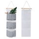 thumbnail image 2 of Organizador de puerta de dormitorio para bolsillos y artículos esenciales de baño, de algodón gris, para colgar en la pared, 2 of 8