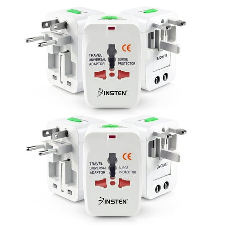 Insten 2 Pack Universal Travel AC Plug Power Charger Adapter For US UK EU AU Worldwide International