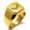 Gold, variant on Stainless Steel Wicked Black Widow Engraved Square Flat Top Biker Style Polished Ring