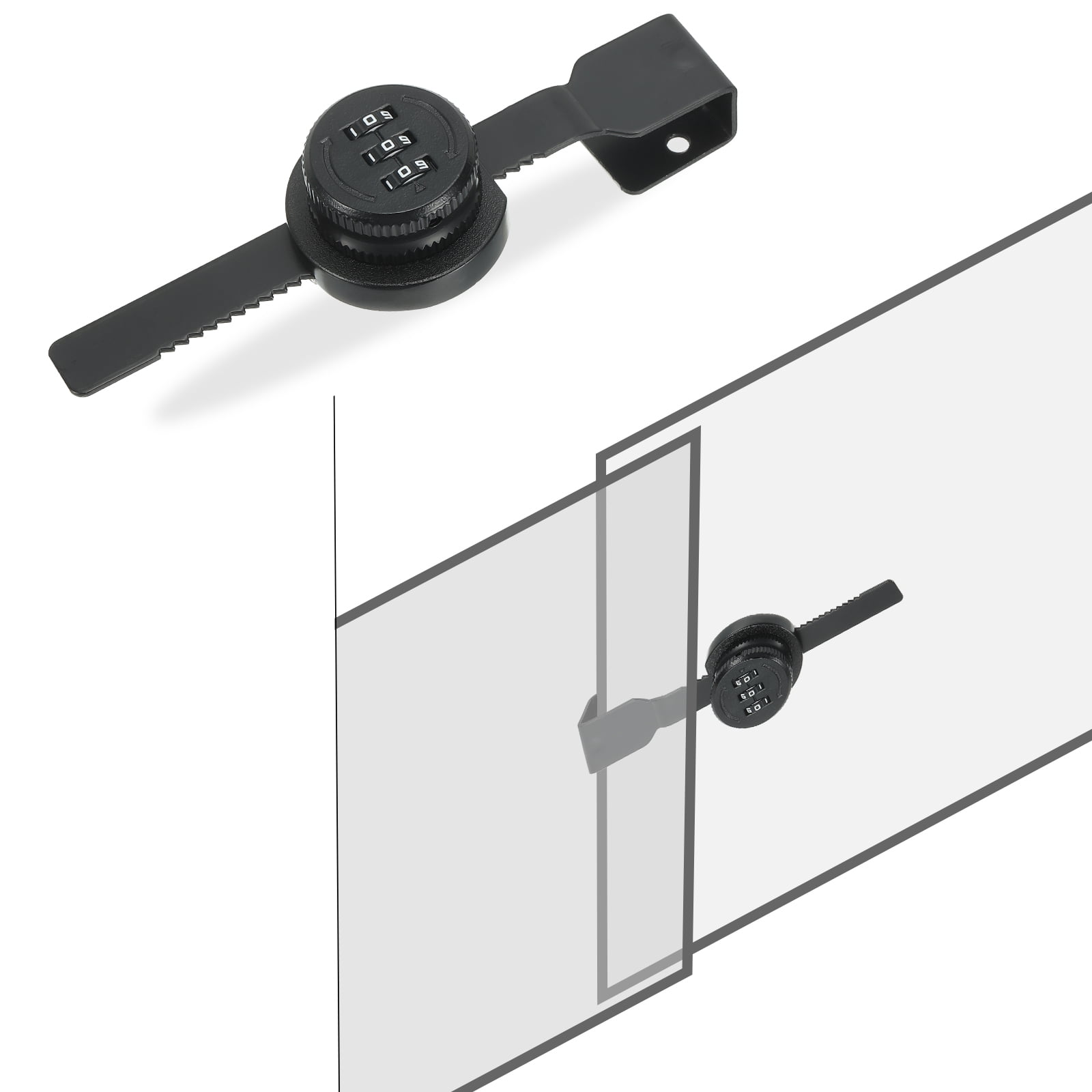 Uxcell Keyless Cabinet Lock, 2Pcs Zinc Alloy 3 Digit Password Combination Lock for Cabinet Door Latch, (Black)
