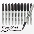 thumbnail image 2 of Black Permanent Marker Pens Fine Tip Waterproof Quick Drying 12 Pack, 2 of 7