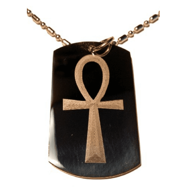 Classic Ankh Egyptian Egypt Cross Logo Symbols Military Dog Tag Luggage Tag Metal Chain