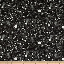 Robert Kaufman Kaufman Magical Rainbow Unicorns Shooting Stars Black Fabric
