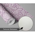 thumbnail image 6 of S4Sassy Paisley Floral Print Wallpaper - Asian Style Wall Covering, 25" x 120" Self-Adhesive Textured Vinyl Wallpaper, Decorative Walls Wrap, Easy DIY Wall Covering For Bedroom, Living Spaces - Pink, 6 of 9